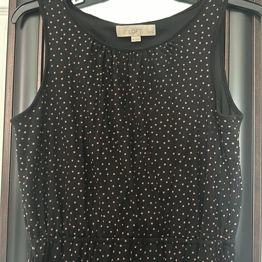 Loft Sleeveless Polka Dot Dress